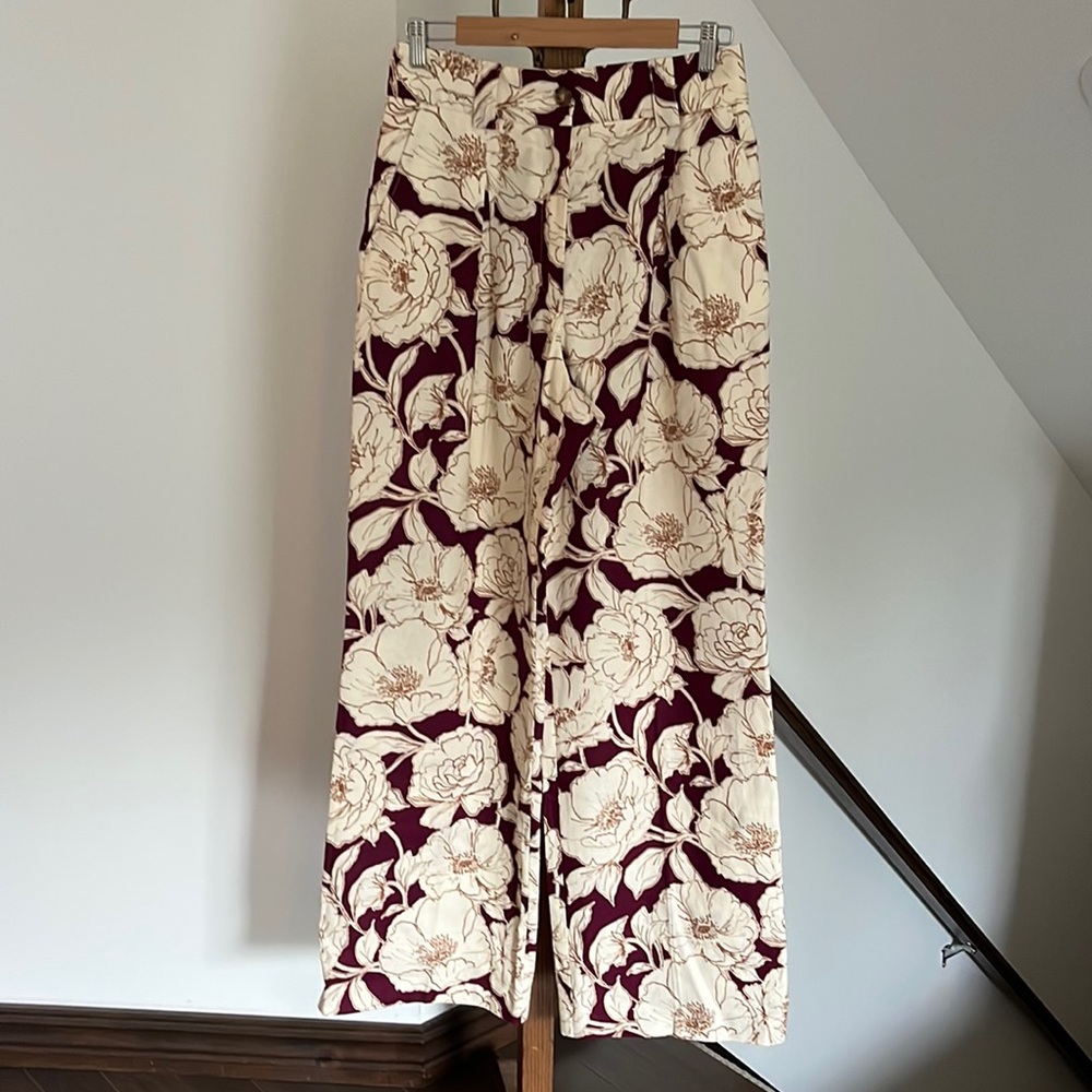 NWT - Sezane Theophile trousers size 40 (US 8) - Dolce vita print